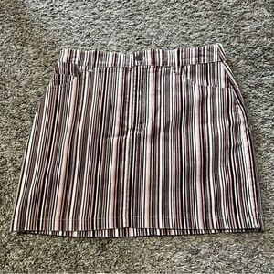 Forever 21 Womens Miniskirt Medium Burgundy/Ivory Stripe Corduroy Mini Skirt Y2K